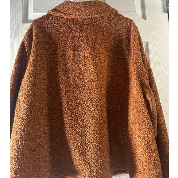 Lane Bryant Cropped Teddy Coat • Argan Oil • Size 4X - Picture 6 of 9